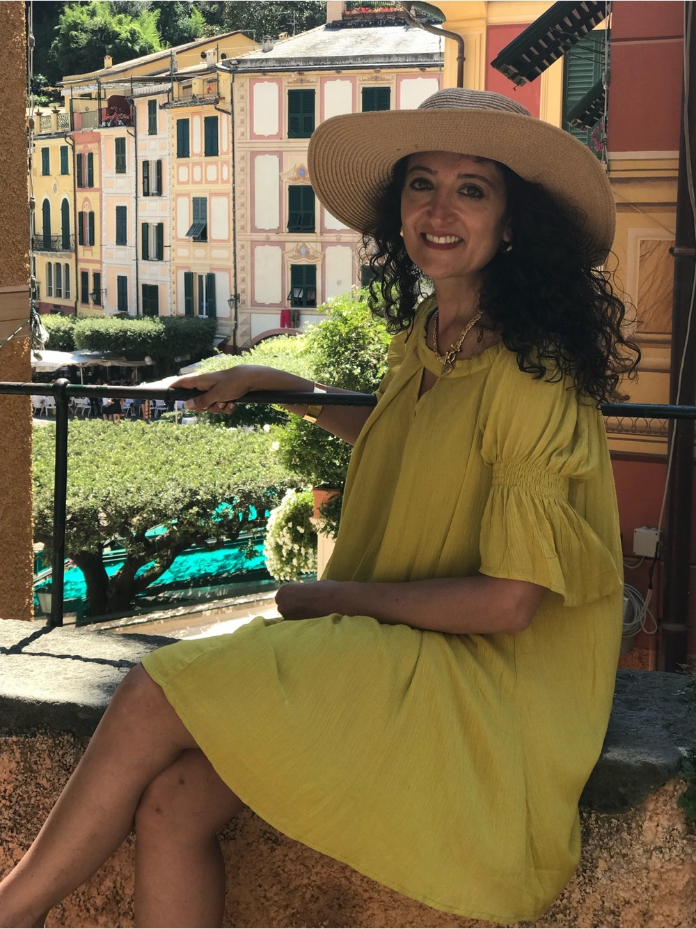 Boho  Swing Dress in yellow  Chartreuse